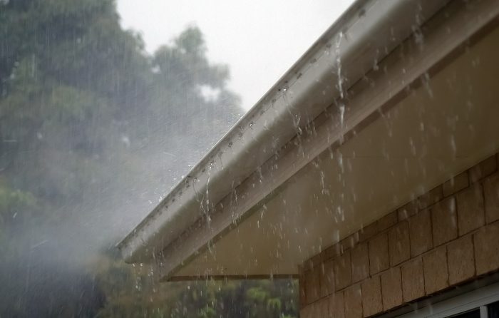 rain gutter on house
